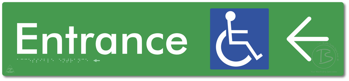 Accessible Entrance with Large Directional Arrow