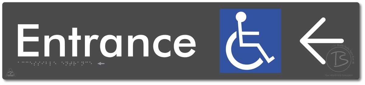Accessible Entrance with Large Directional Arrow