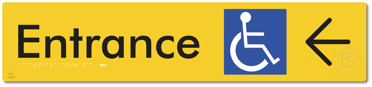 Accessible Entrance with Large Directional Arrow