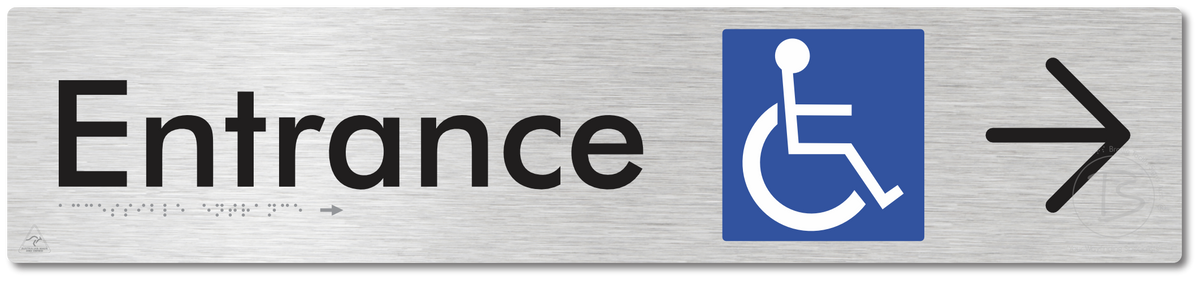 Accessible Entrance with Large Directional Arrow
