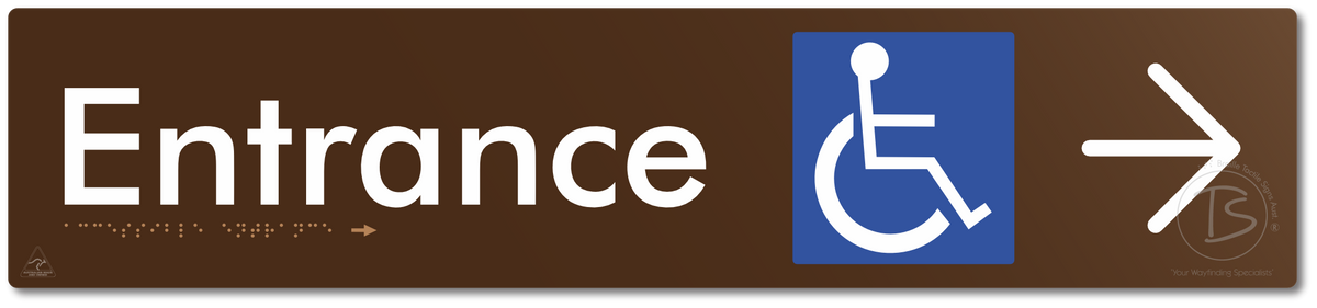 Accessible Entrance with Large Directional Arrow