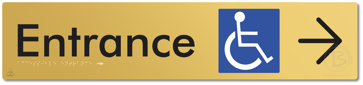 Accessible Entrance with Large Directional Arrow