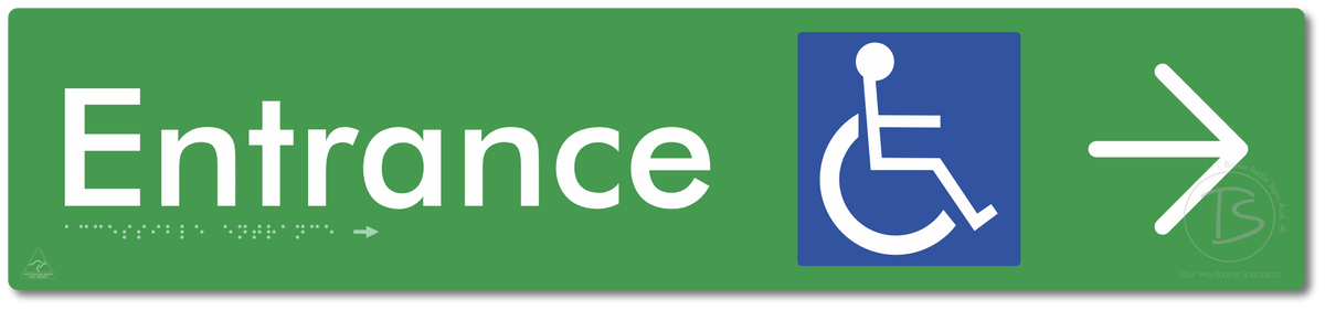 Accessible Entrance with Large Directional Arrow
