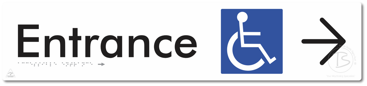 Accessible Entrance with Large Directional Arrow