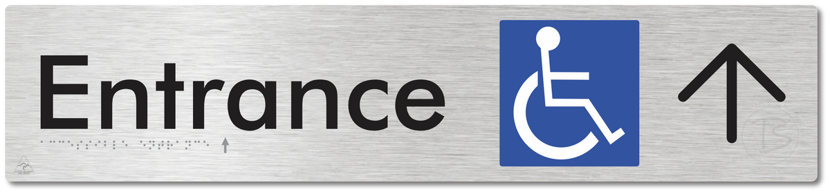 Accessible Entrance with Large Directional Arrow