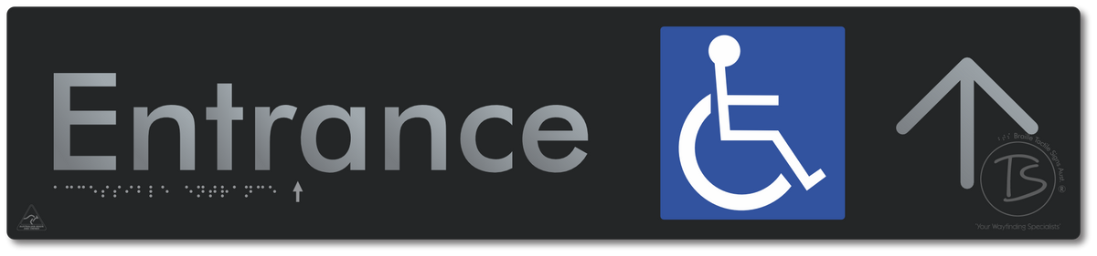 Accessible Entrance with Large Directional Arrow