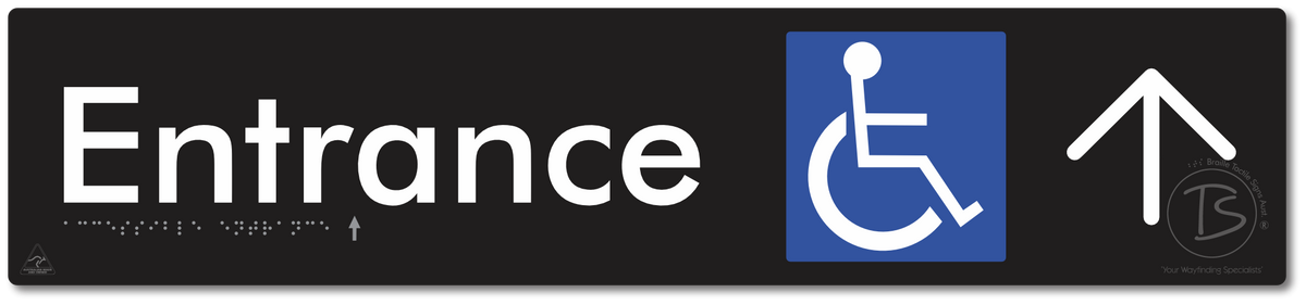 Accessible Entrance with Large Directional Arrow