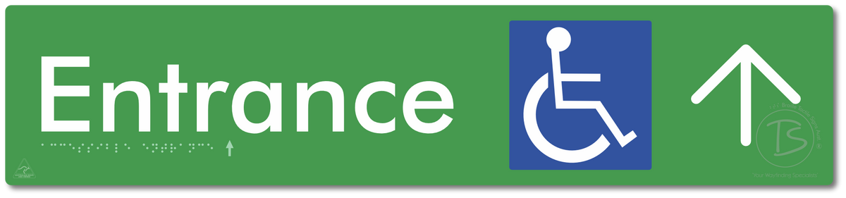 Accessible Entrance with Large Directional Arrow
