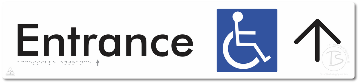 Accessible Entrance with Large Directional Arrow