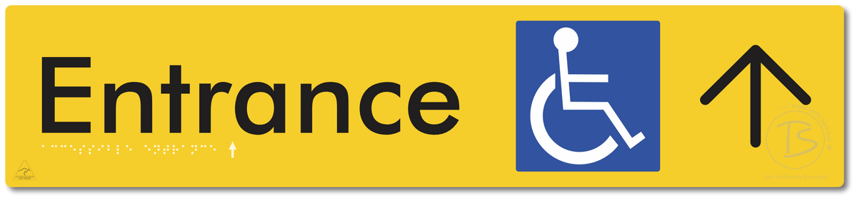 Accessible Entrance with Large Directional Arrow
