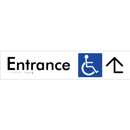 Accessible Entry with Large Arrow - Braille Tactile Signs Aust.