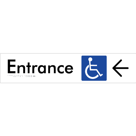 Accessible Entry with Large Arrow - Braille Tactile Signs Aust.