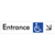 Accessible Entry with Large Directional Arrow: Down/Right