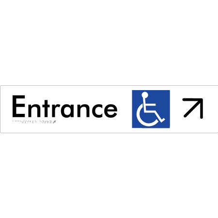 Accessible Entry with Large Directional Arrow: Up/Right