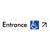 Accessible Entry with Large Directional Arrow: Up/Right
