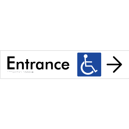 Accessible Entry with Large Arrow - Braille Tactile Signs Aust.