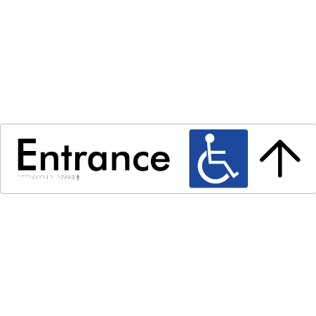 Accessible Entry with Large Arrow - Braille Tactile Signs Aust.