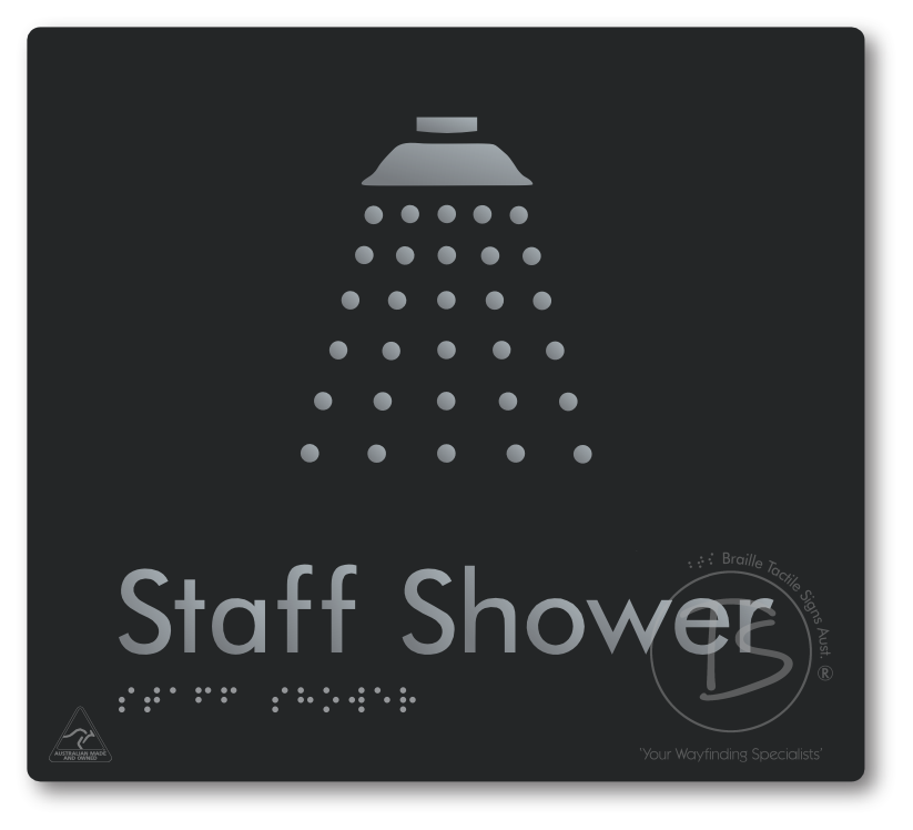 Staff Shower - Braille Tactile Signs Aust.