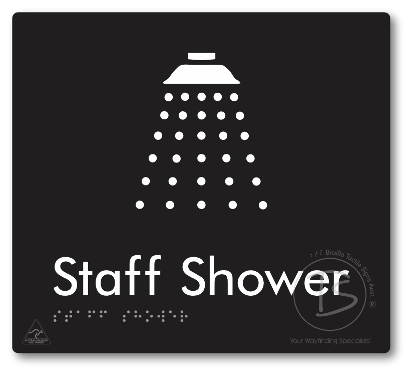 Staff Shower - Braille Tactile Signs Aust.