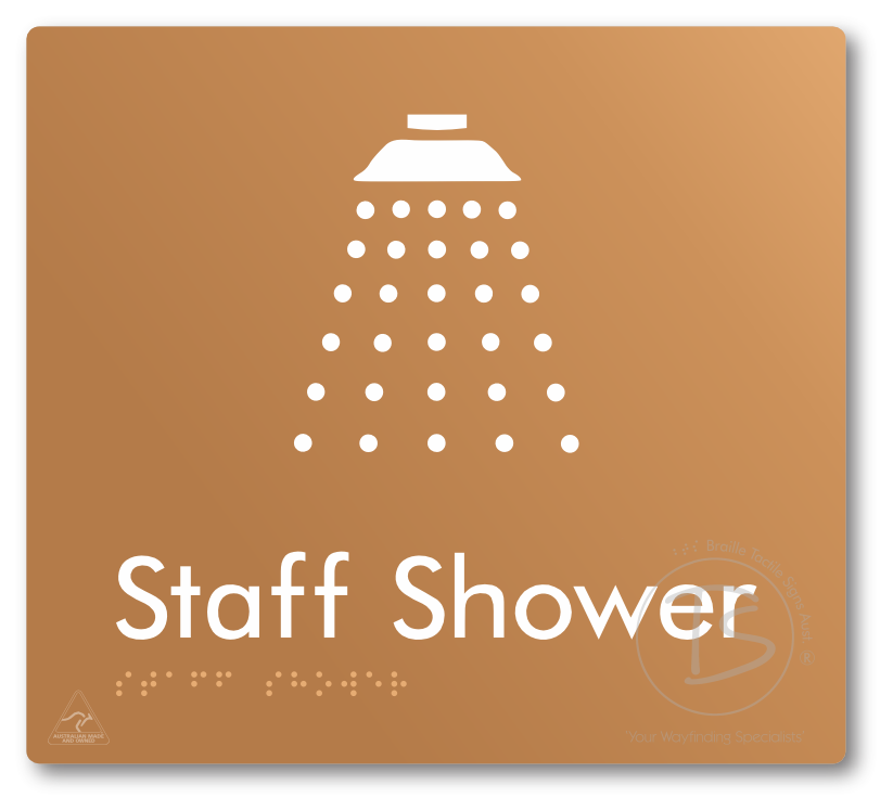 Staff Shower - Braille Tactile Signs Aust.