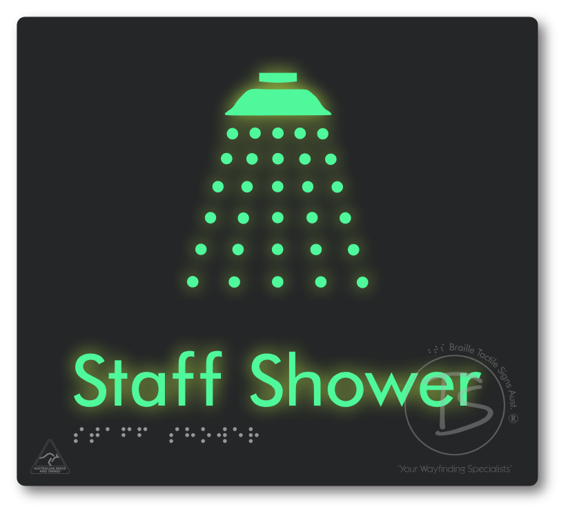 Staff Shower - Braille Tactile Signs Aust.