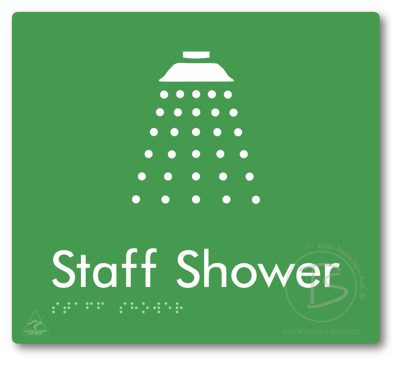 Staff Shower - Braille Tactile Signs Aust.