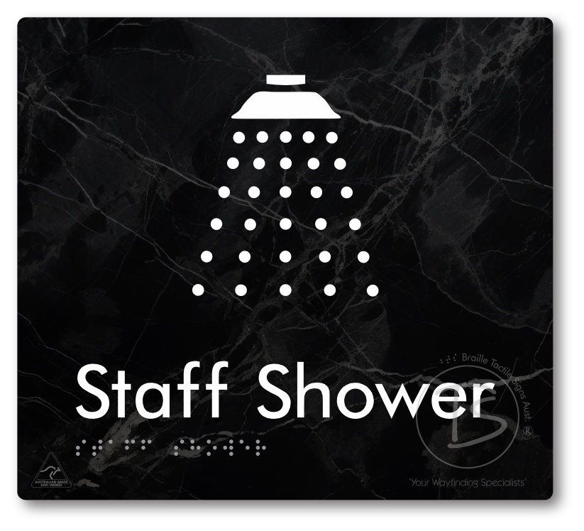 Staff Shower - Braille Tactile Signs Aust.