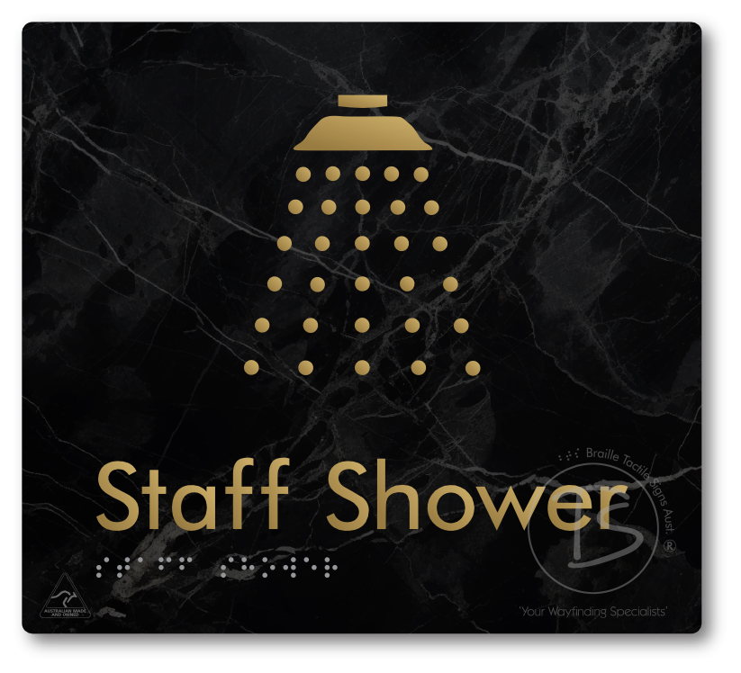 Staff Shower - Braille Tactile Signs Aust.
