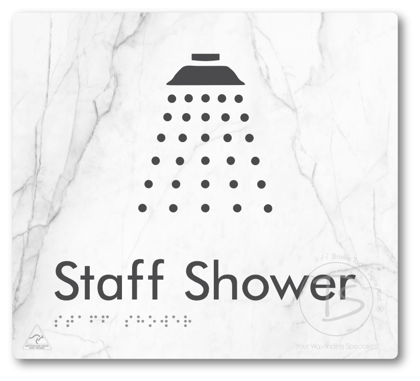 Staff Shower - Braille Tactile Signs Aust.