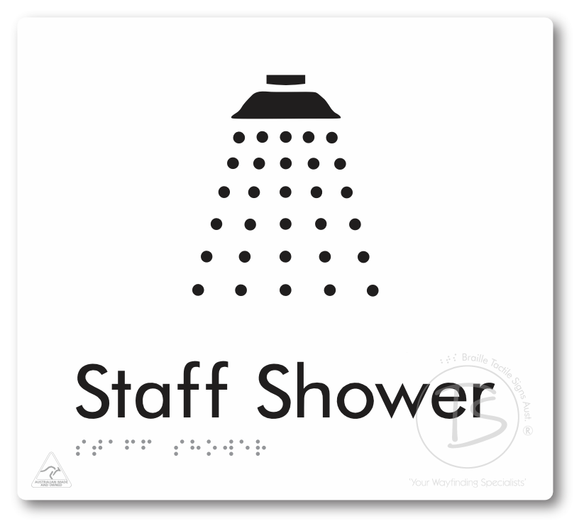 Staff Shower - Braille Tactile Signs Aust.