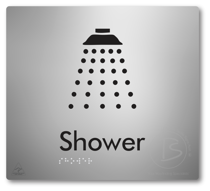 Shower - Braille Tactile Signs Aust.
