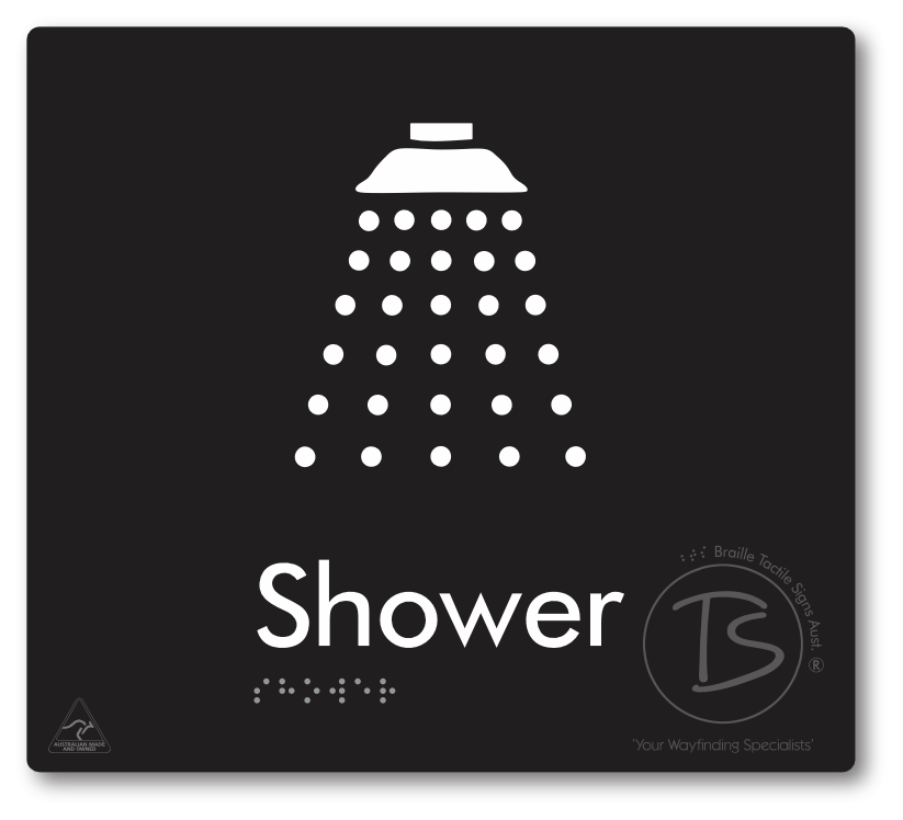 Shower - Braille Tactile Signs Aust.