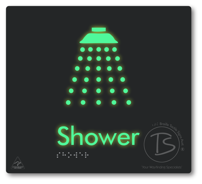 Shower - Braille Tactile Signs Aust.