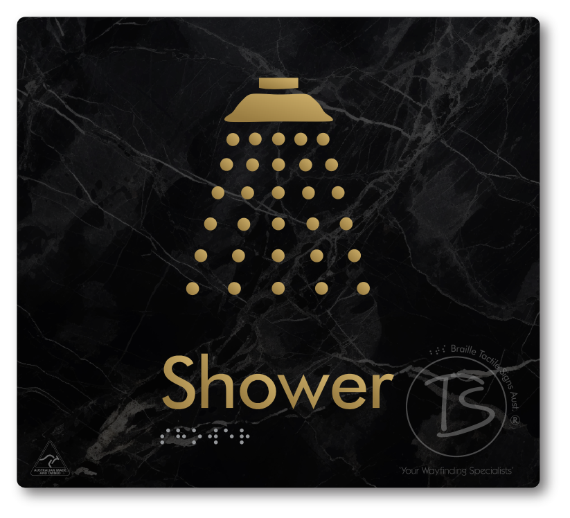 Shower - Braille Tactile Signs Aust.