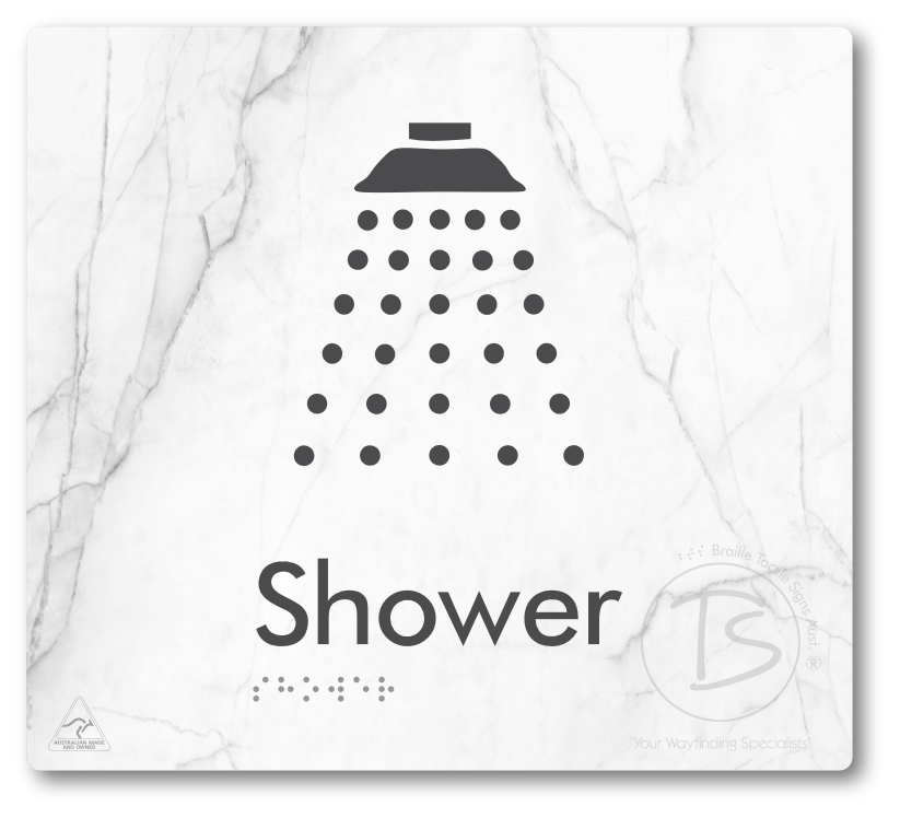 Shower - Braille Tactile Signs Aust.