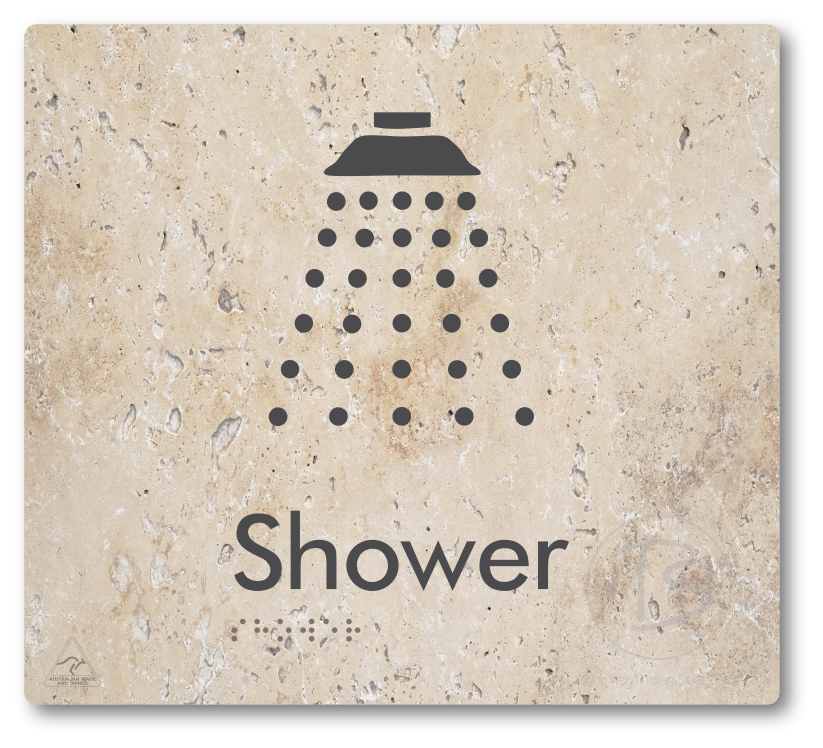 Shower - Braille Tactile Signs Aust.