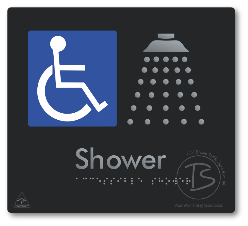 Accessible Shower - Braille Tactile Signs Aust.