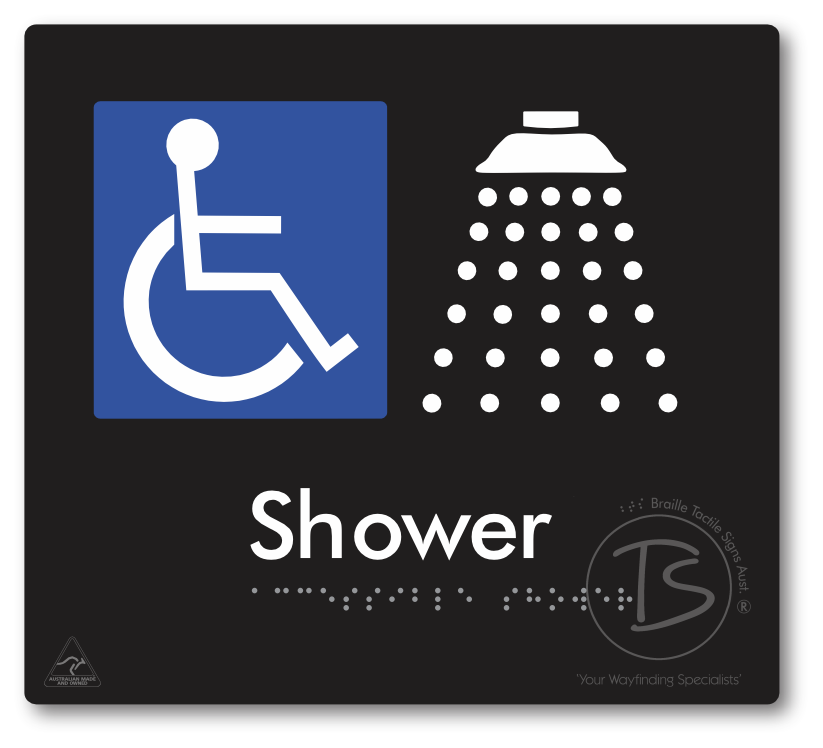 Accessible Shower - Braille Tactile Signs Aust.