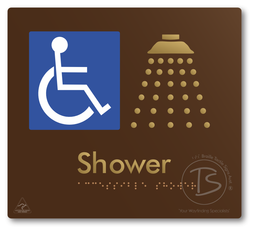 Accessible Shower - Braille Tactile Signs Aust.