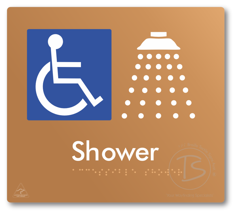 Accessible Shower - Braille Tactile Signs Aust.