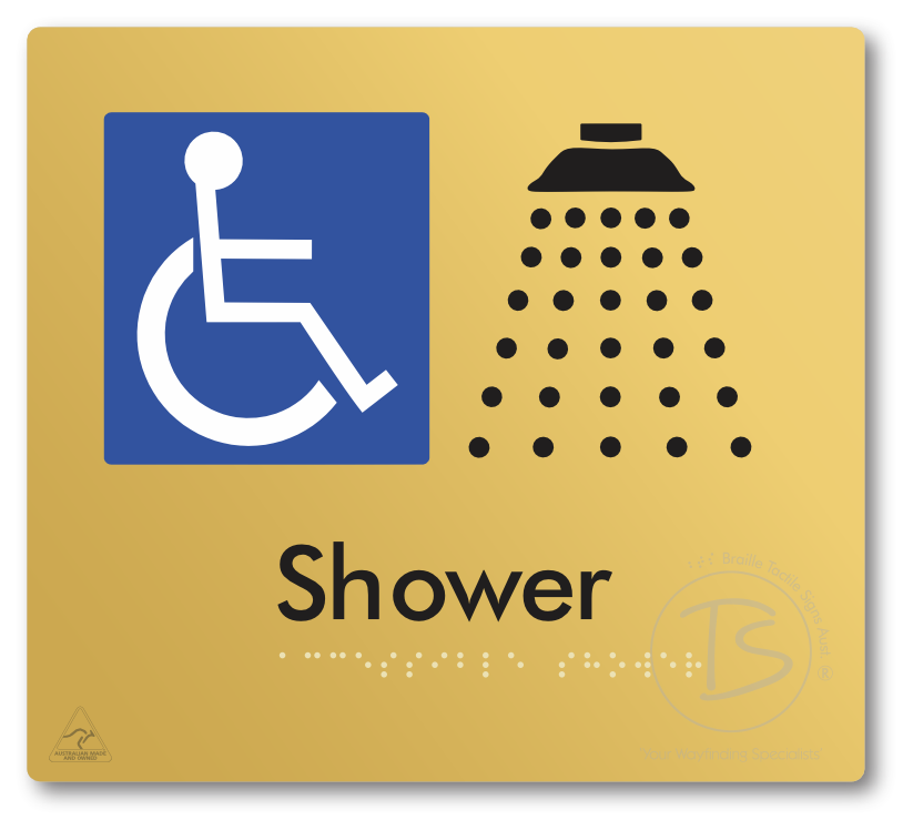 Accessible Shower - Braille Tactile Signs Aust.