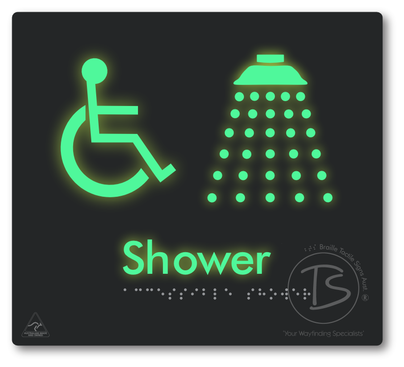 Accessible Shower - Braille Tactile Signs Aust.