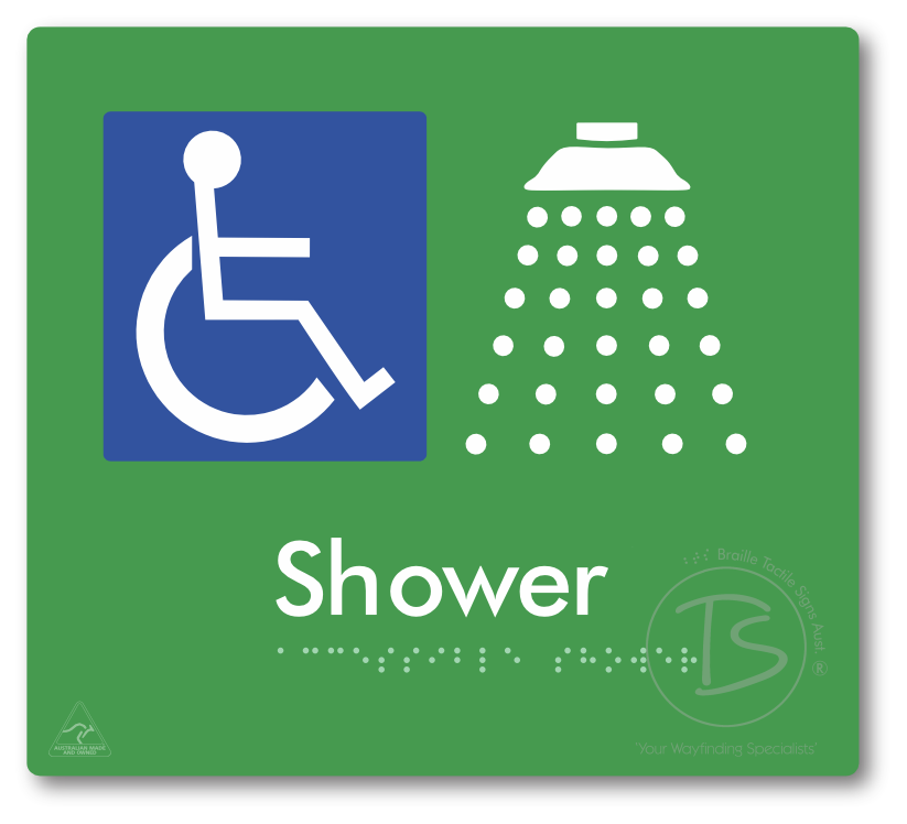 Accessible Shower - Braille Tactile Signs Aust.