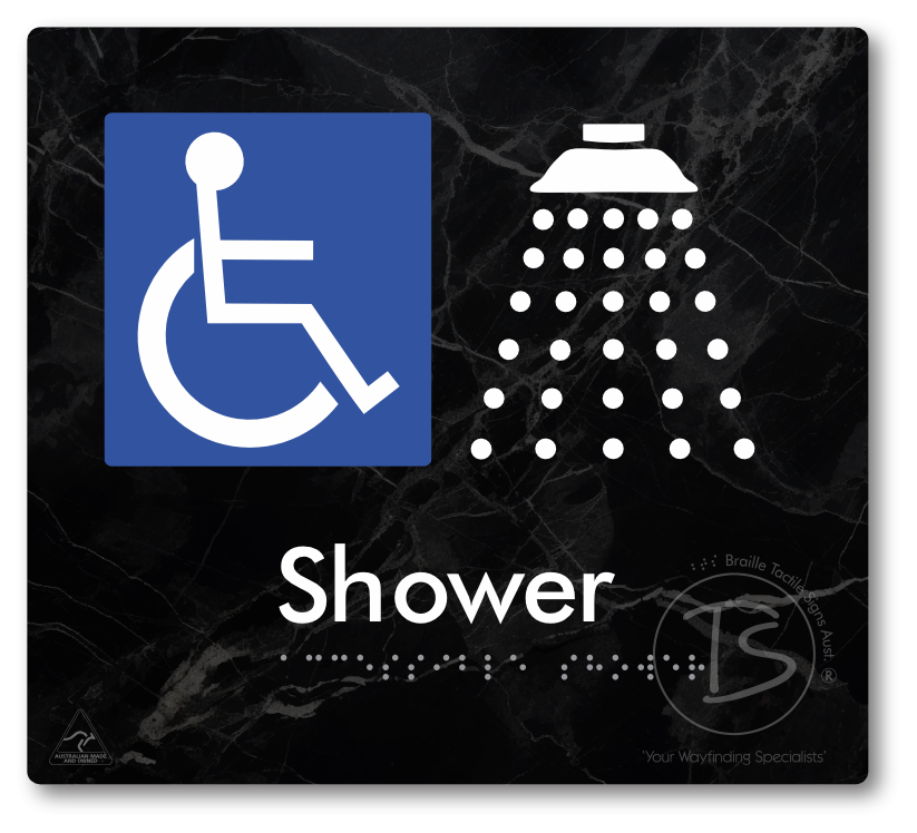 Accessible Shower - Braille Tactile Signs Aust.