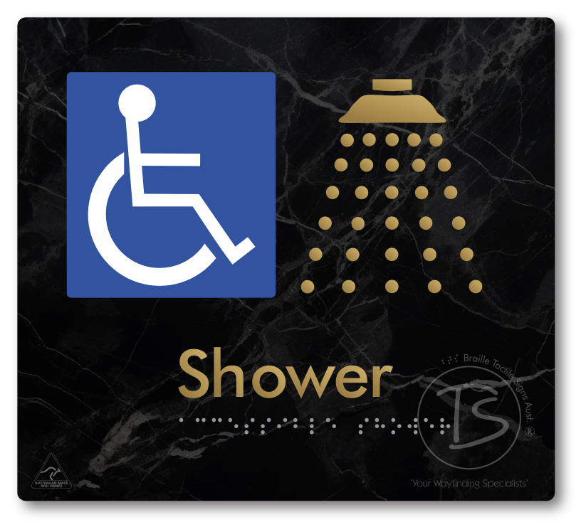Accessible Shower - Braille Tactile Signs Aust.