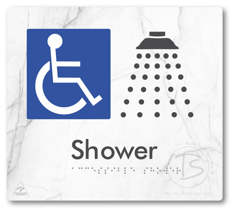 Accessible Shower - Braille Tactile Signs Aust.