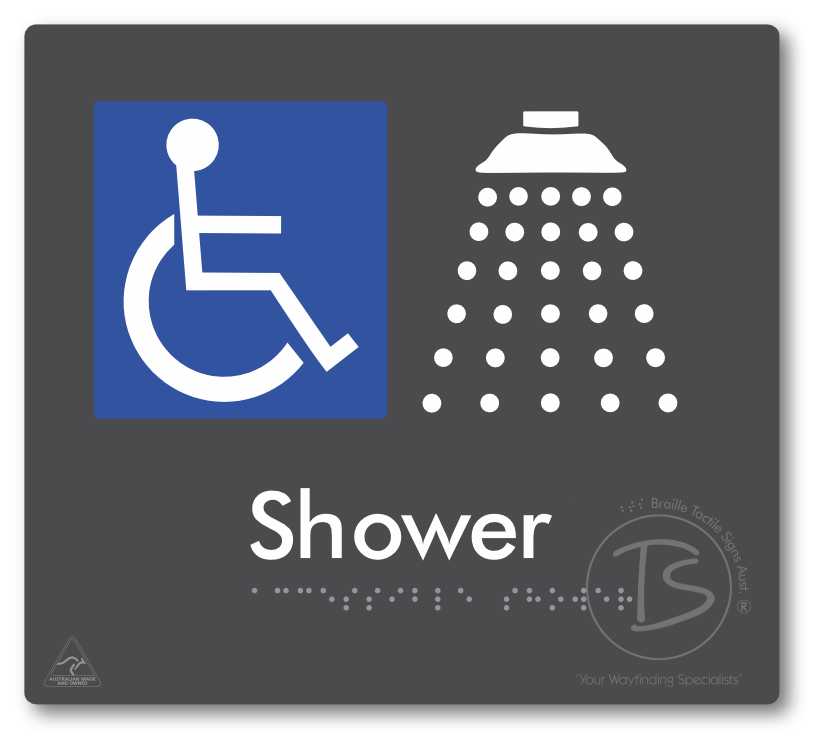 Accessible Shower - Braille Tactile Signs Aust.