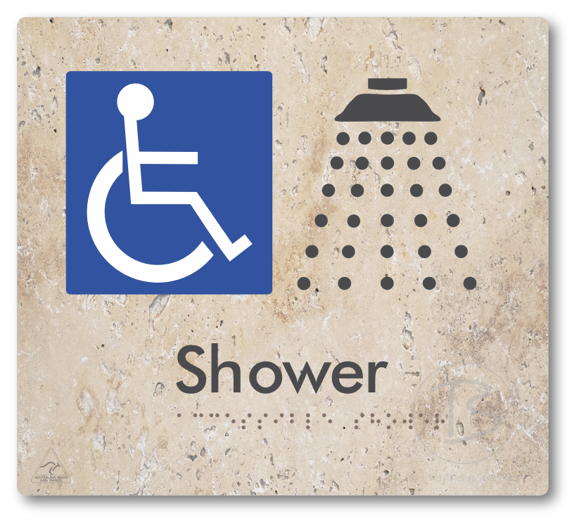 Accessible Shower - Braille Tactile Signs Aust.