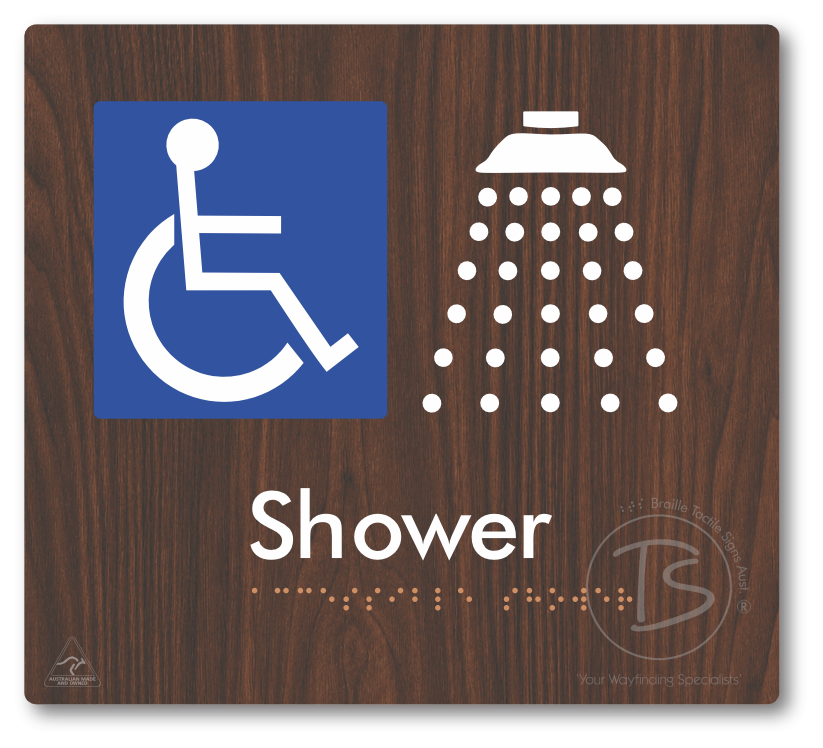 Accessible Shower - Braille Tactile Signs Aust.