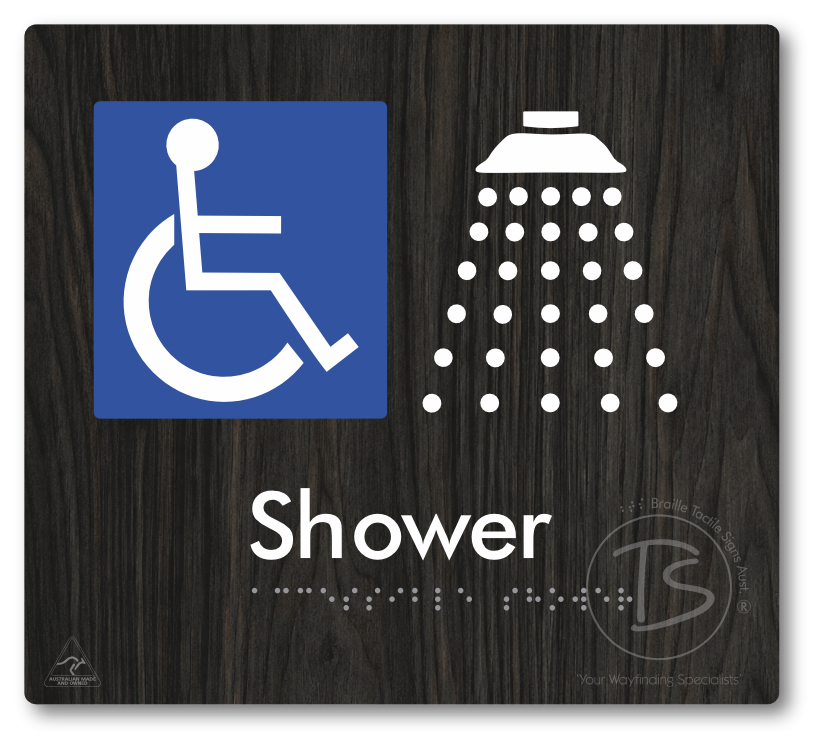Accessible Shower - Braille Tactile Signs Aust.